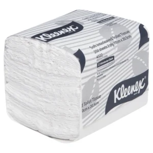 KLEENEX Soft Interleaved Toilet Tissue (4322), 2 ply Toilet Paper, 36 Packs / Case, 250 Sheets / Pack (9000 Sheets)